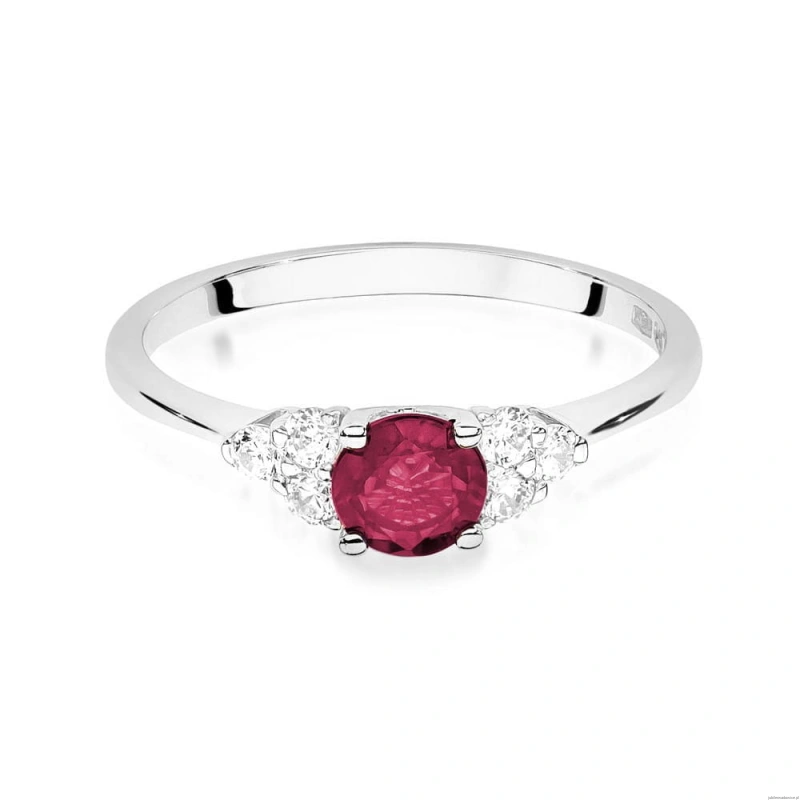 Pierścionek W451 Rubin 0,60ct białe złoto