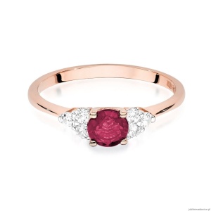 Pierścionek W451 Rubin 0,60ct różowe złoto