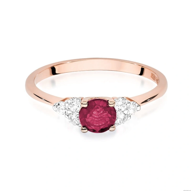 Pierścionek W451 Rubin 0,60ct różowe złoto