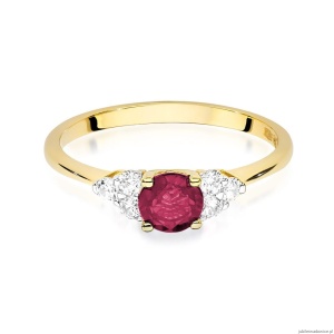 Pierścionek W451 Rubin 0,60ct żółte złoto