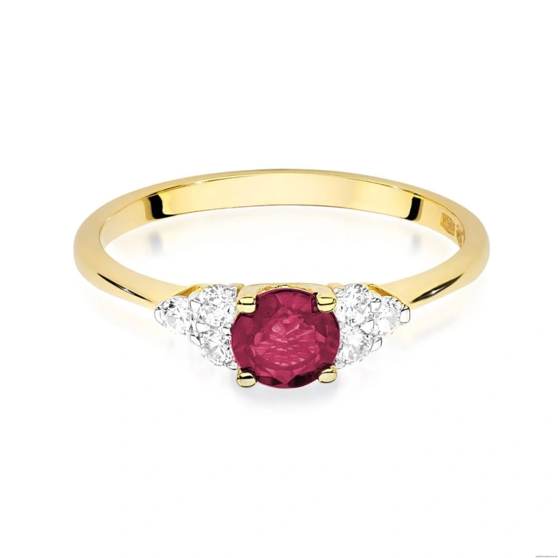 Pierścionek W451 Rubin 0,60ct żółte złoto