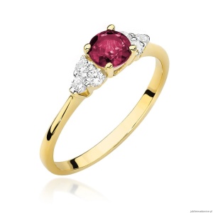 Pierścionek W451 Rubin 0,60ct żółte złoto