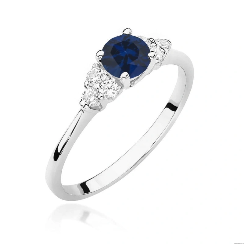 Pierścionek W451 Szafir 0,50ct białe złoto