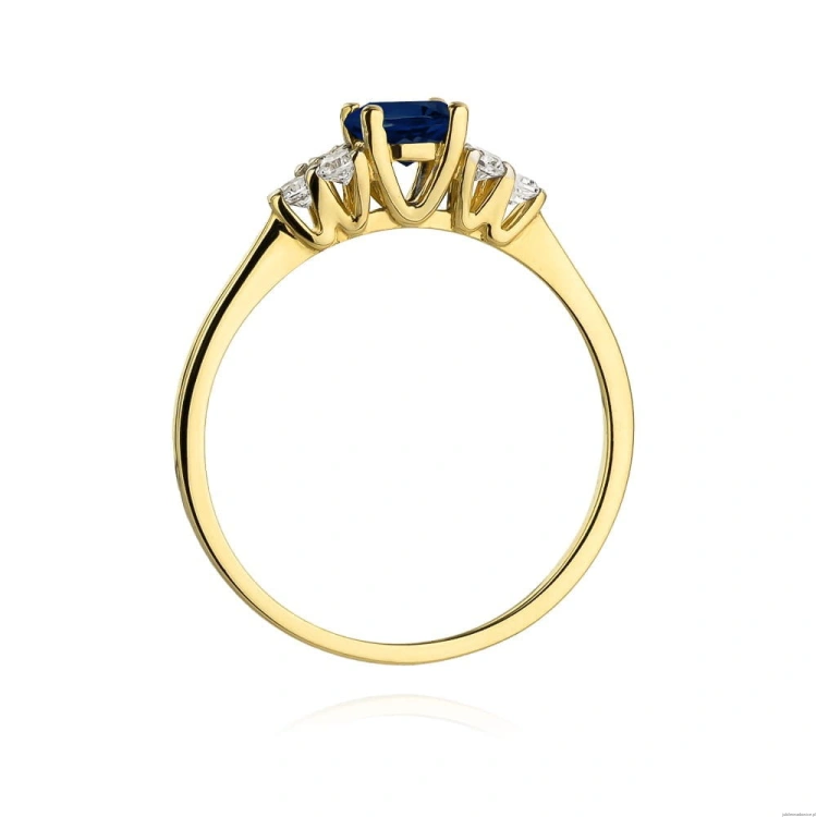 Pierścionek W451 Szafir 0,50ct żółte złoto