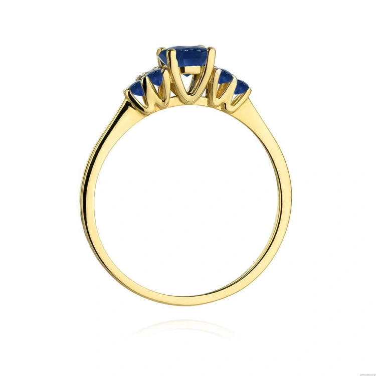 Pierścionek W451 Szafir 0,50ct żółte złoto