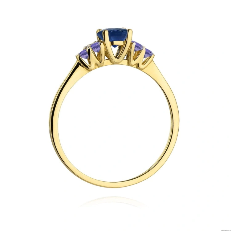 Pierścionek W451 Szafir 0,50ct żółte złoto