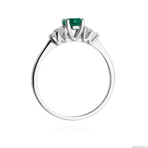 Pierścionek W451 Szmaragd 0,50ct białe złoto