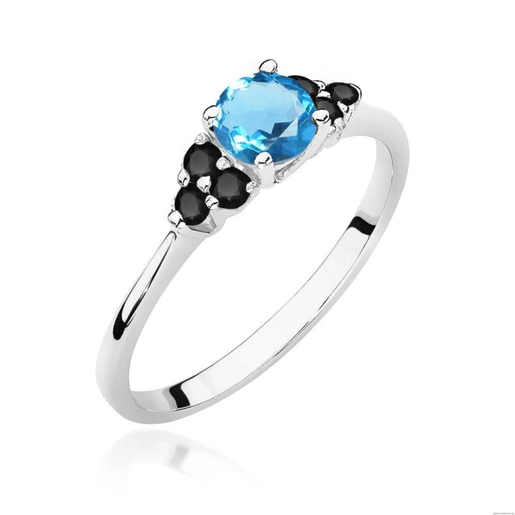 Pierścionek W451 Topaz 0,50ct białe złoto
