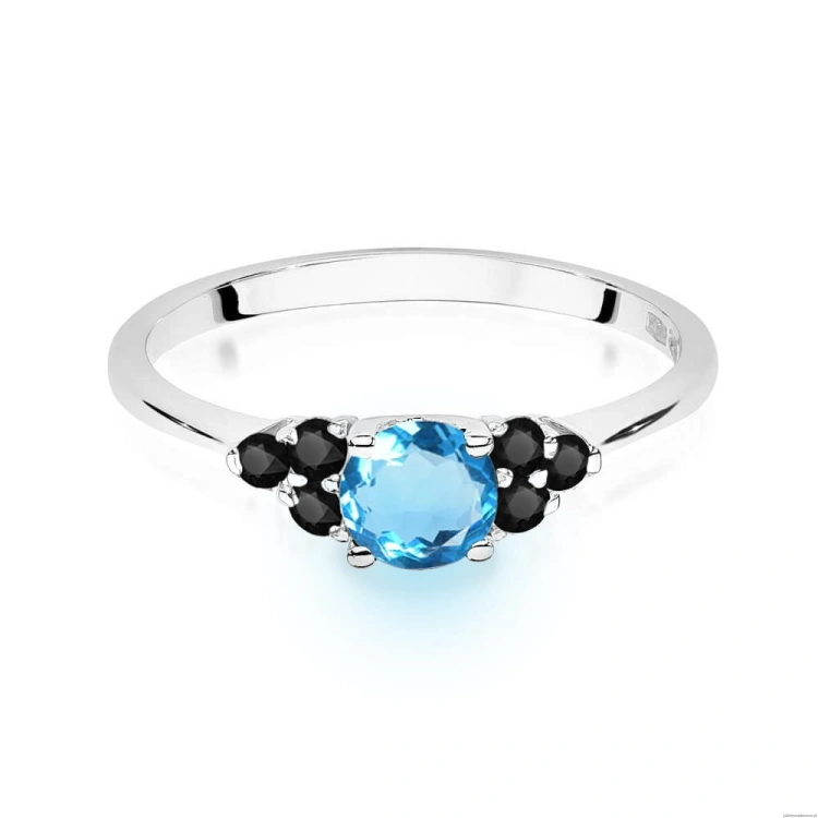 Pierścionek W451 Topaz 0,50ct białe złoto