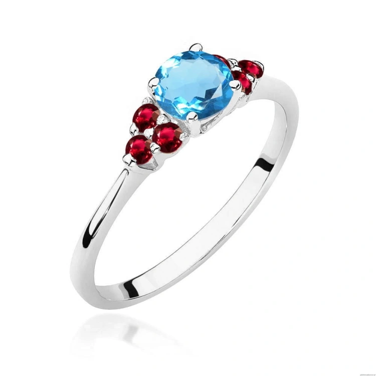 Pierścionek W451 Topaz 0,50ct białe złoto