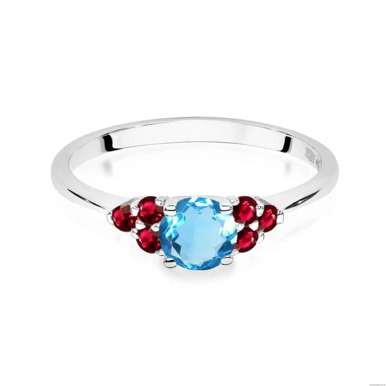 Pierścionek W451 Topaz 0,50ct białe złoto