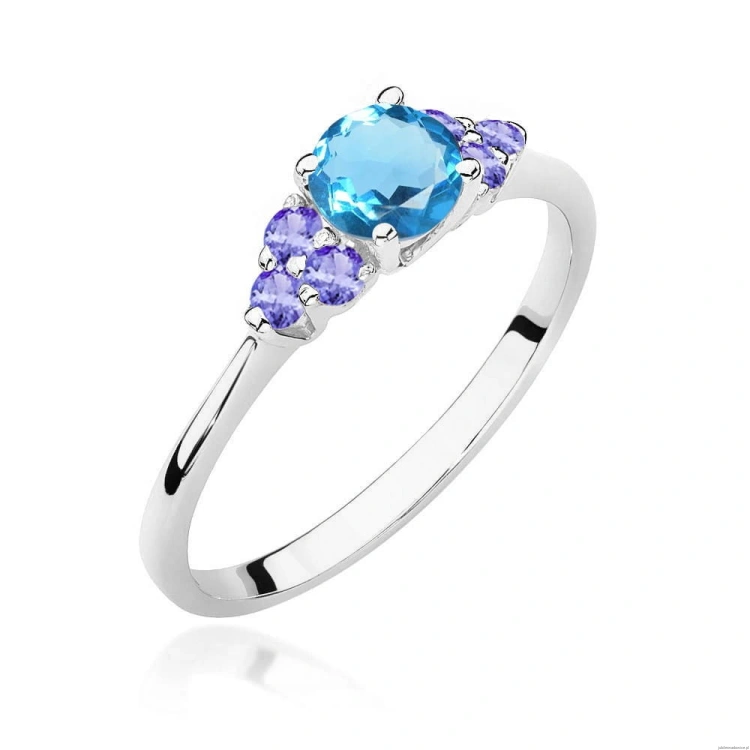 Pierścionek W451 Topaz 0,50ct białe złoto