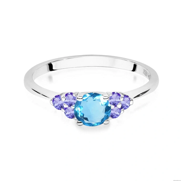 Pierścionek W451 Topaz 0,50ct białe złoto