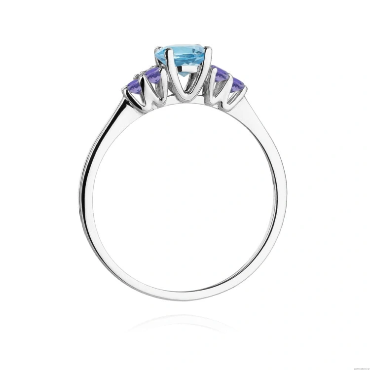 Pierścionek W451 Topaz 0,50ct białe złoto