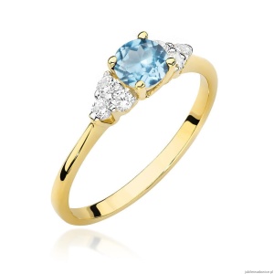 Pierścionek W451 Topaz 0,50ct żółte złoto