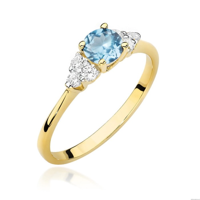 Pierścionek W451 Topaz 0,50ct żółte złoto