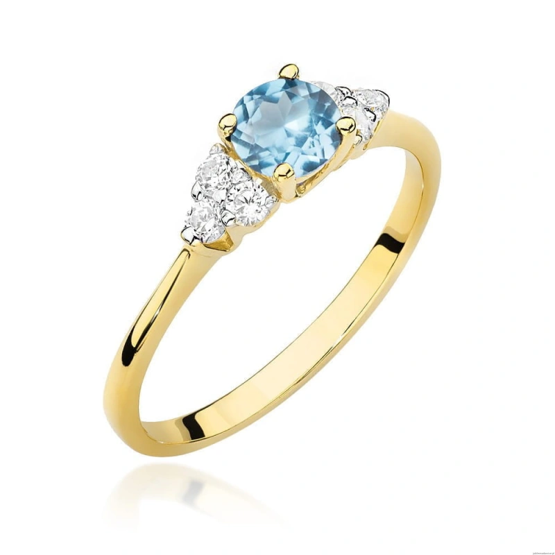 Pierścionek W451 Topaz 0,50ct żółte złoto