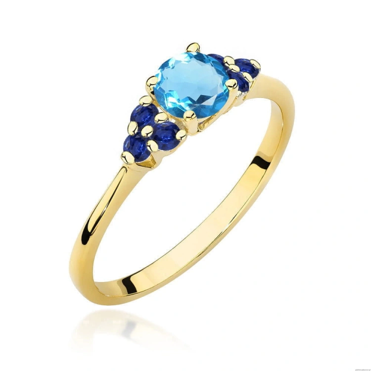 Pierścionek W451 Topaz 0,50ct żółte złoto