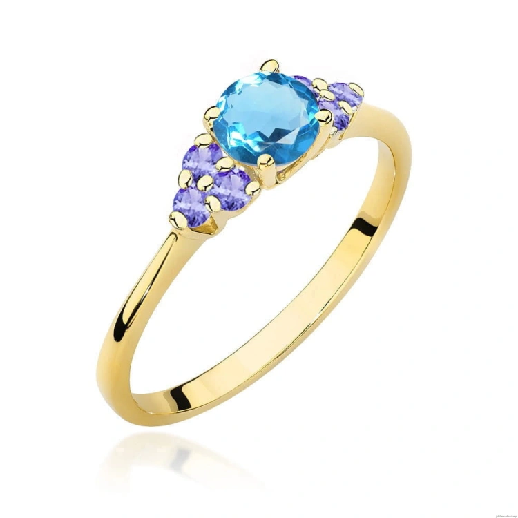 Pierścionek W451 Topaz 0,50ct żółte złoto