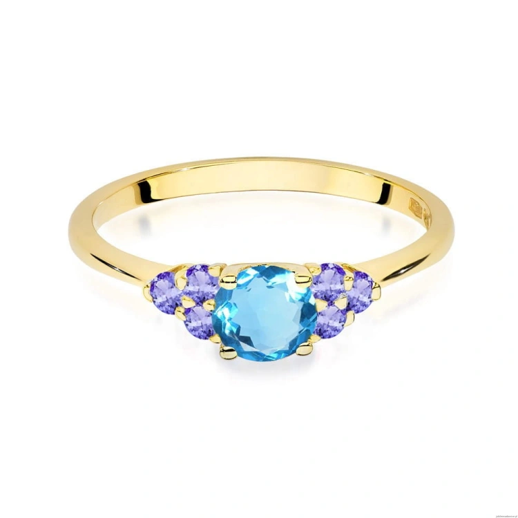 Pierścionek W451 Topaz 0,50ct żółte złoto