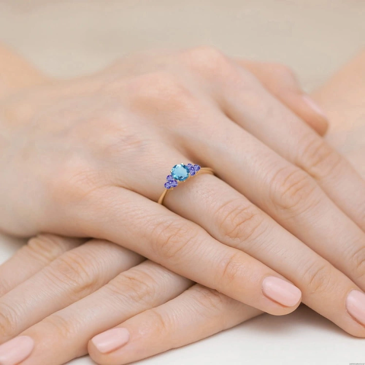 Pierścionek W451 Topaz 0,50ct żółte złoto