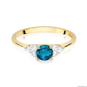 Pierścionek W451 Topaz London Blue 0,50ct żółte złoto