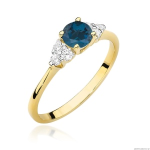 Pierścionek W451 Topaz London Blue 0,50ct żółte złoto