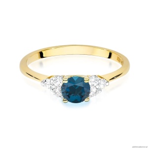 Pierścionek W451 Topaz London Blue 0,50ct żółte złoto