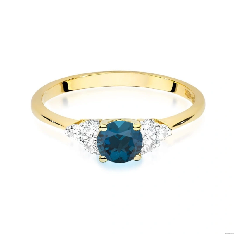 Pierścionek W451 Topaz London Blue 0,50ct żółte złoto