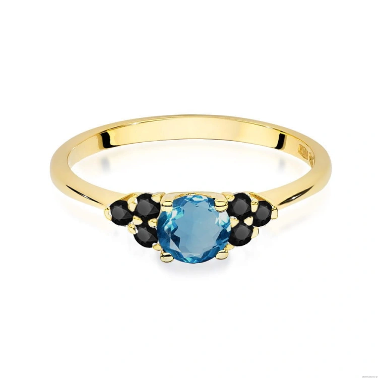 Pierścionek W451 Topaz London Blue 0,50ct żółte złoto