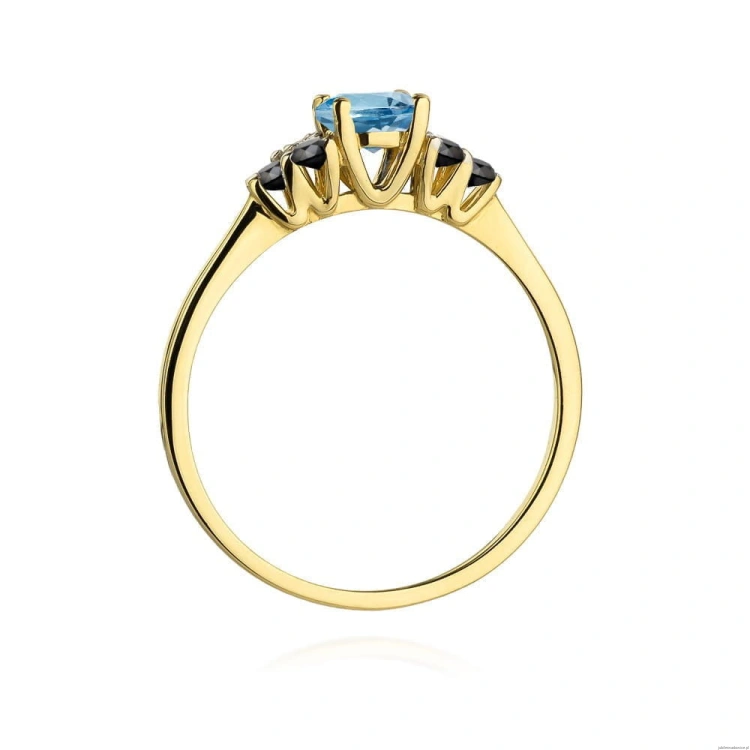 Pierścionek W451 Topaz London Blue 0,50ct żółte złoto