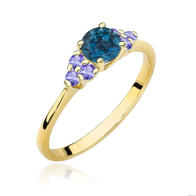 Pierścionek W451 Topaz London Blue 0,50ct żółte złoto
