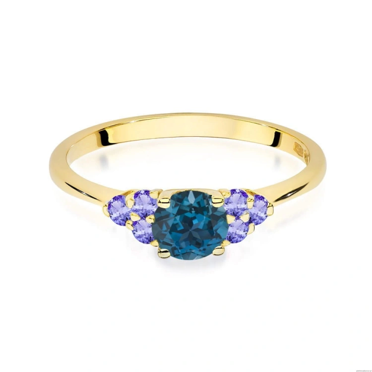 Pierścionek W451 Topaz London Blue 0,50ct żółte złoto