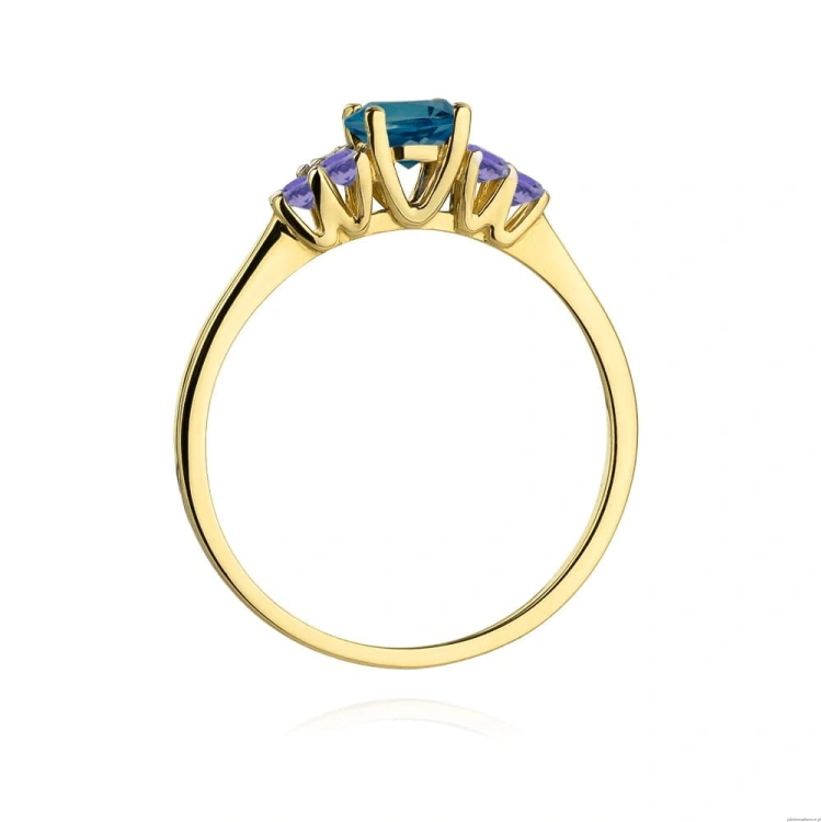 Pierścionek W451 Topaz London Blue 0,50ct żółte złoto