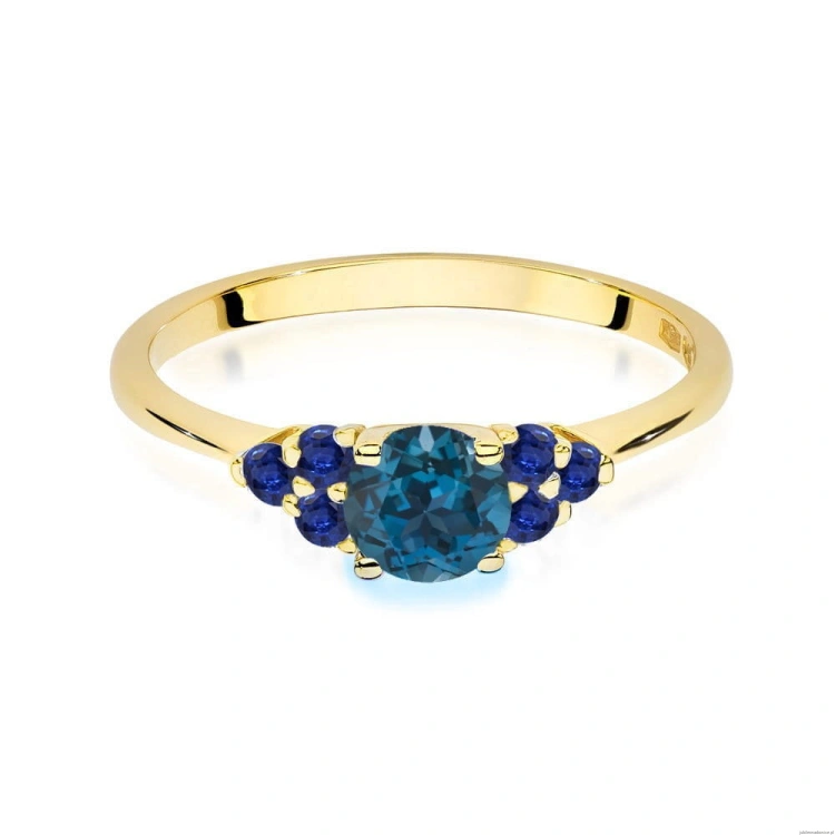 Pierścionek W451 Topaz London Blue 0,50ct żółte złoto