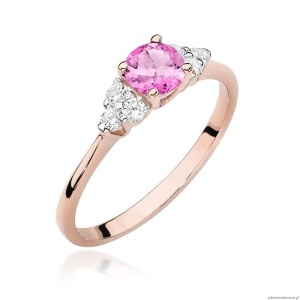 Pierścionek W451 Topaz Różowy 0,60ct różowe złoto
