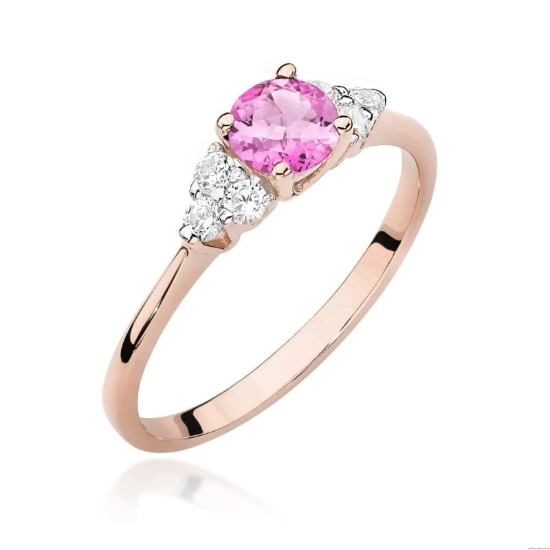 Pierścionek W451 Topaz Różowy 0,60ct różowe złoto
