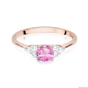 Pierścionek W451 Topaz Różowy 0,60ct różowe złoto