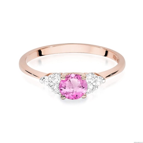 Pierścionek W451 Topaz Różowy 0,60ct różowe złoto