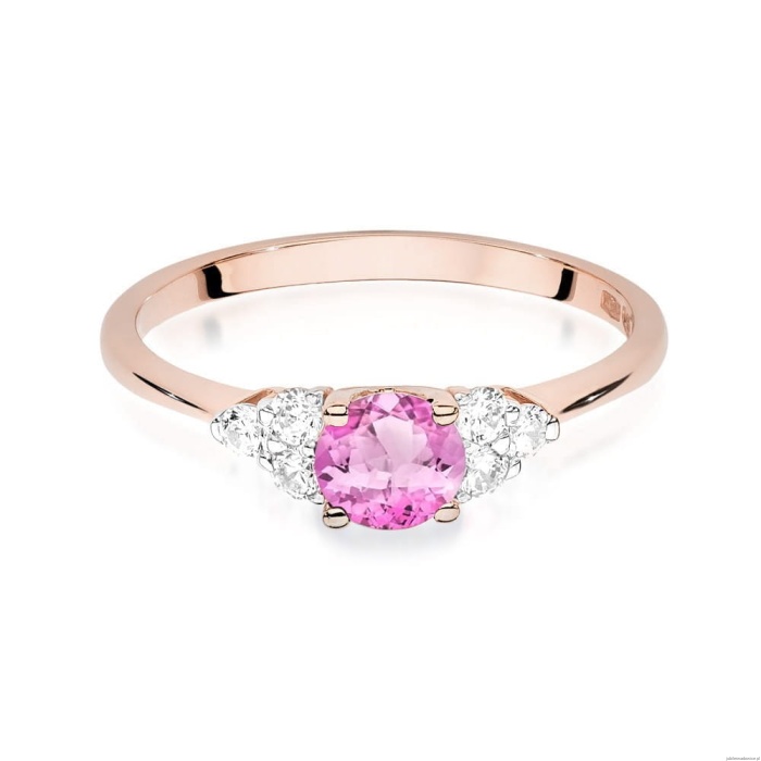 Pierścionek W451 Topaz Różowy 0,60ct różowe złoto