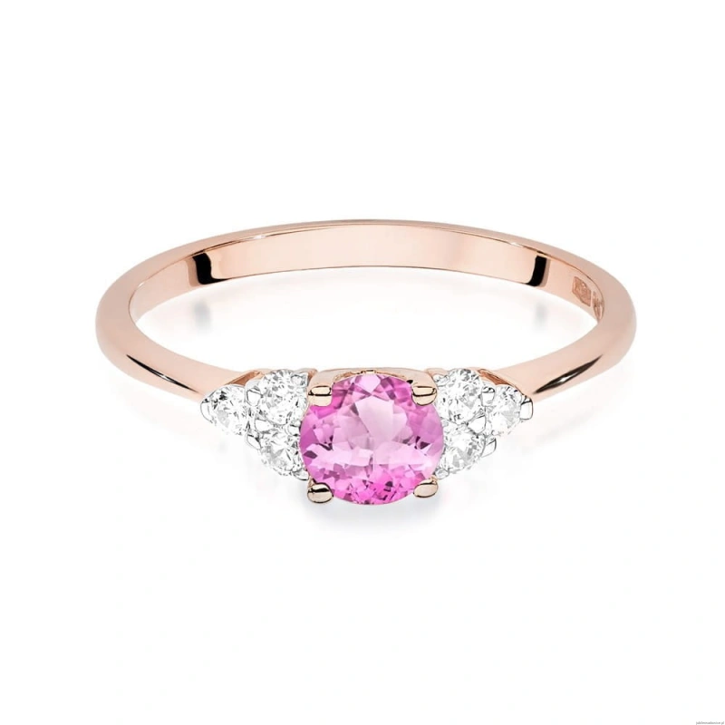 Pierścionek W451 Topaz Różowy 0,60ct różowe złoto