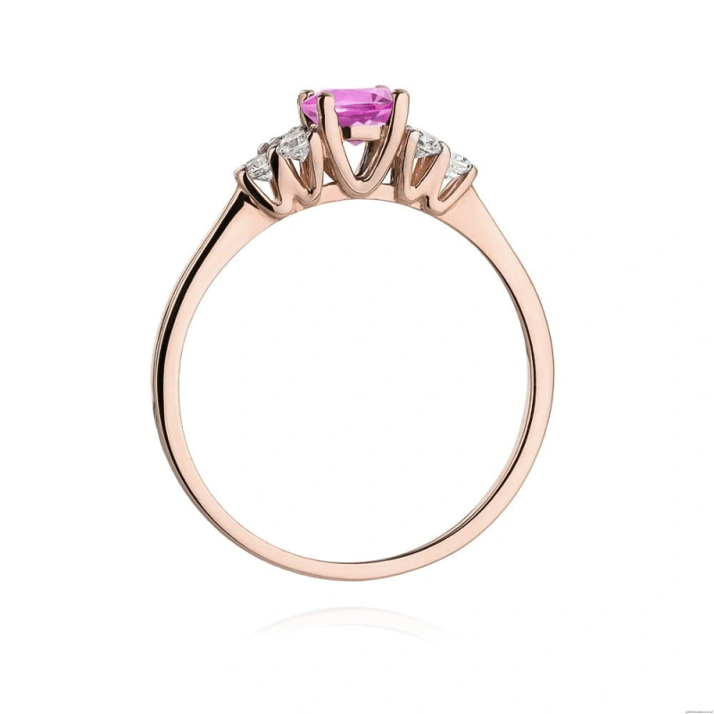 Pierścionek W451 Topaz Różowy 0,60ct różowe złoto