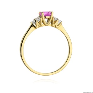 Pierścionek W451 Topaz Różowy 0,60ct żółte złoto