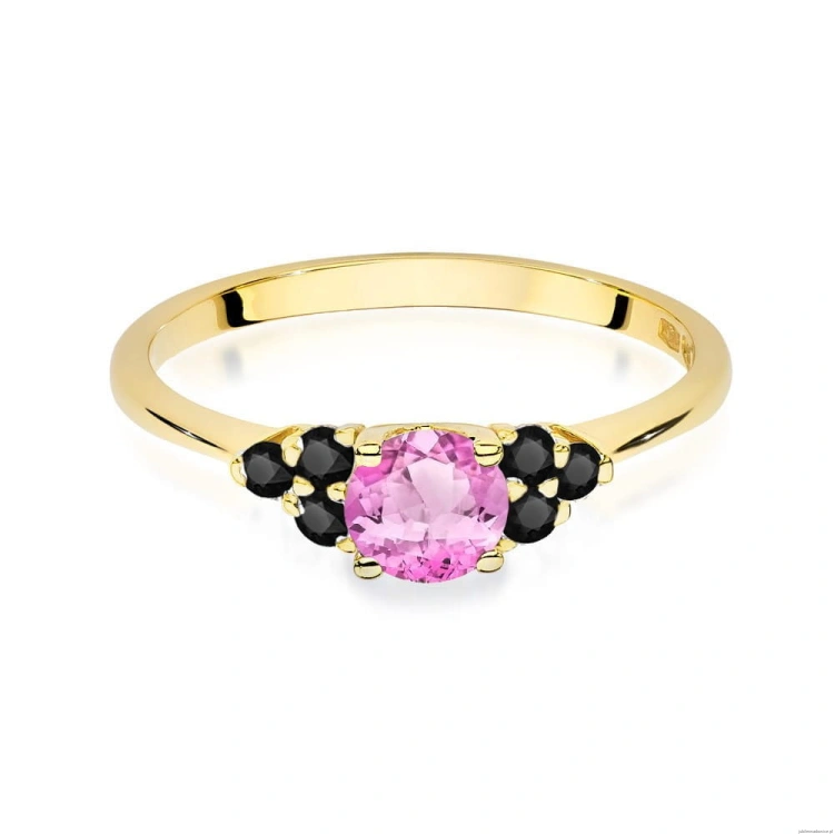 Pierścionek W451 Topaz Różowy 0,60ct żółte złoto