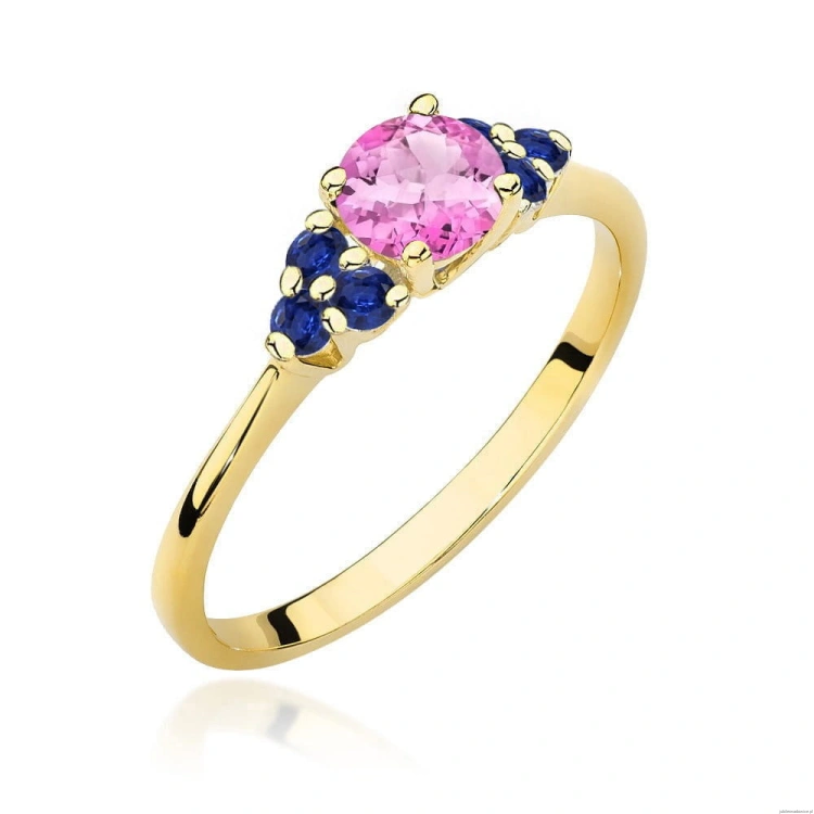 Pierścionek W451 Topaz Różowy 0,60ct żółte złoto