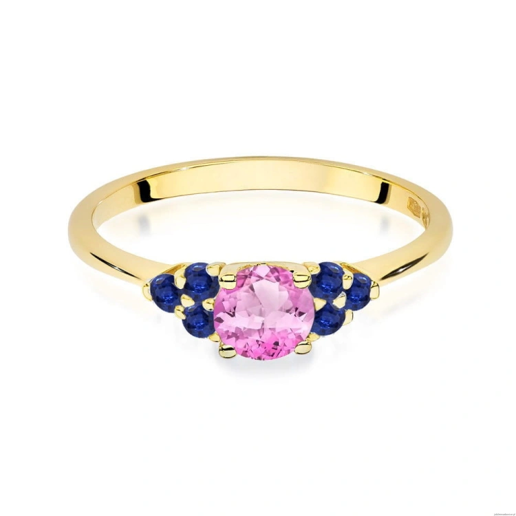 Pierścionek W451 Topaz Różowy 0,60ct żółte złoto