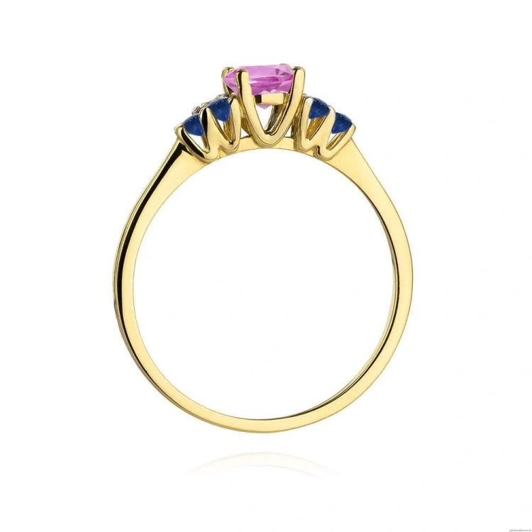 Pierścionek W451 Topaz Różowy 0,60ct żółte złoto
