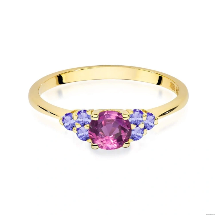 Pierścionek W451 Topaz Różowy 0,60ct żółte złoto