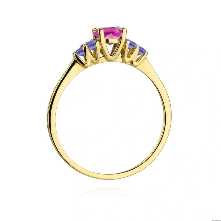 Pierścionek W451 Topaz Różowy 0,60ct żółte złoto