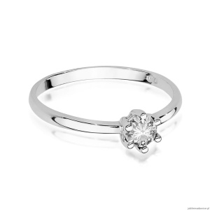 Pierścionek W496 Diament 0,30ct białe złoto